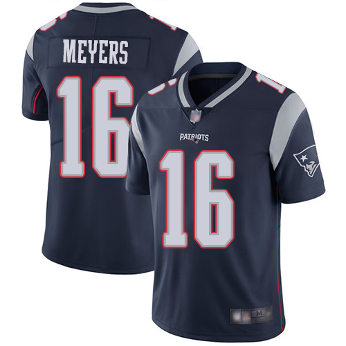 New England Patriots Football #16 Vapor Limited Navy Blue Men Jakobi Meyers Home NFL Jersey